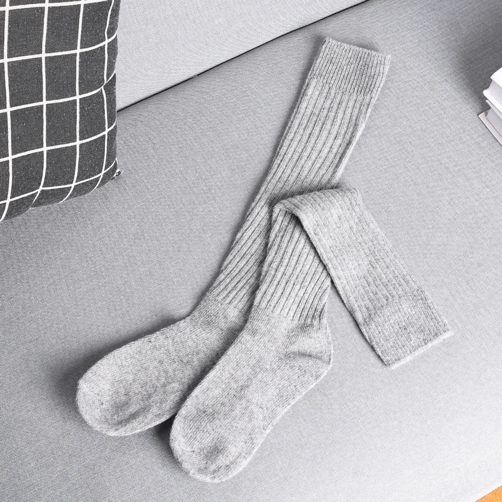 Women's Wool Mix Ribbed Over the Knee Long Slouch Socks