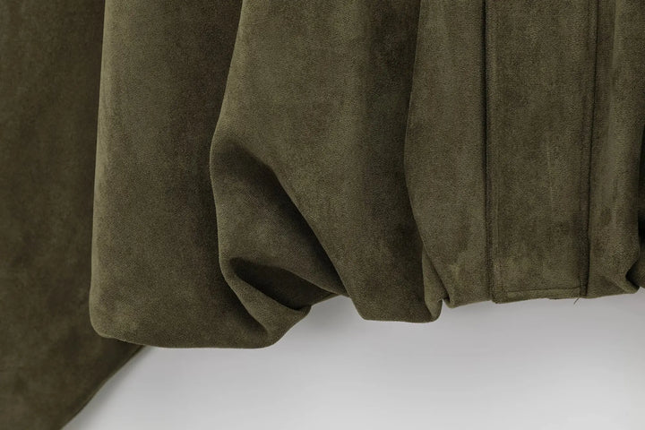 Women's Suede Bomber Jacket Casual Outerwear Coat