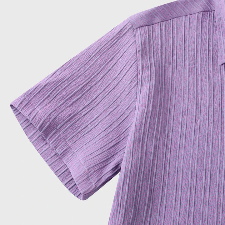 Men's Linen Short Sleeve Shirt Button Up Relaxed Fit Casual Top