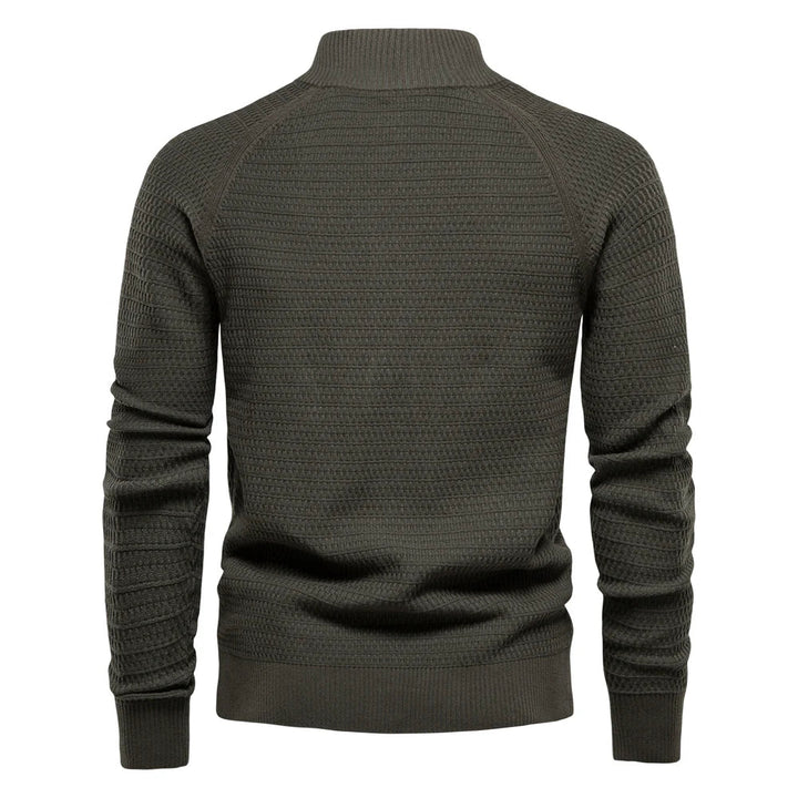 Men's Knit Stand Collar Cardigan Sweater