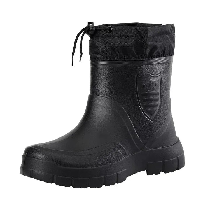 Men's Fleece Lined Waterproof Rubber Rain Boots