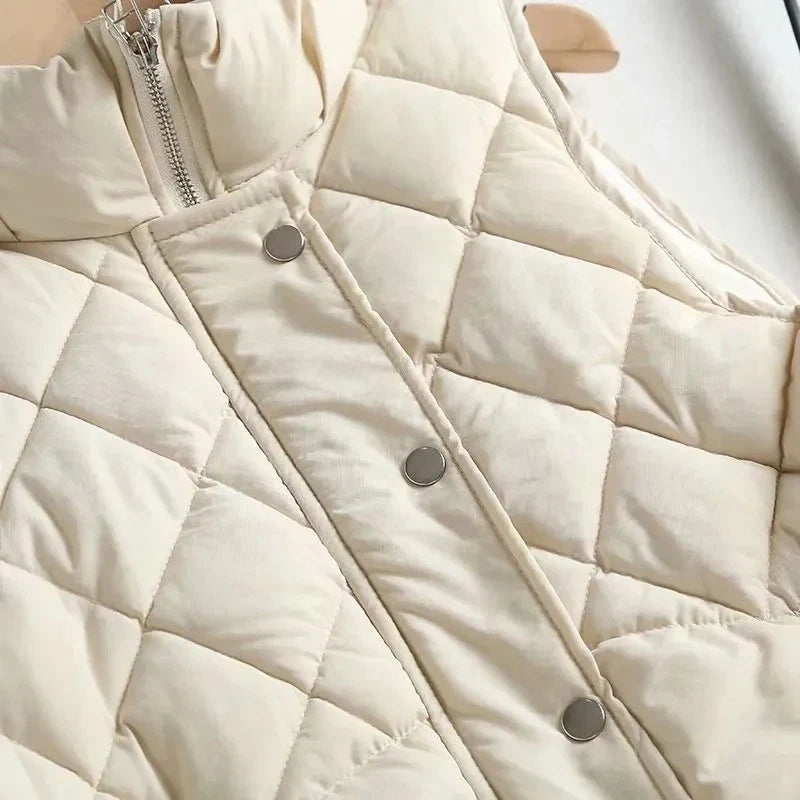 Gilet matelassé sans manches pour femme en nylon, veste d’extérieur rembourrée