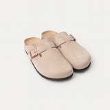 Women's Suede Slip-On Buckle Clog Mules