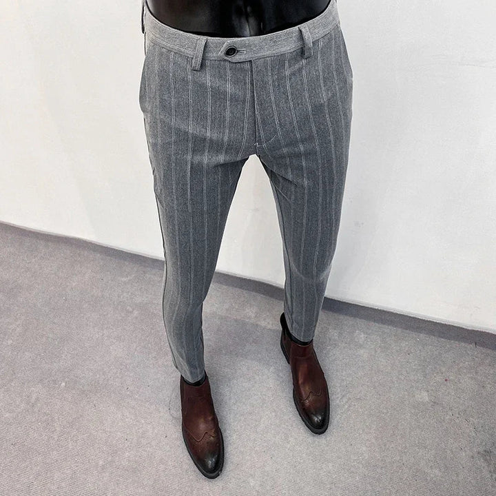 Men's Slim Fit Wool Mix Dress Trousers Formal Business Pants