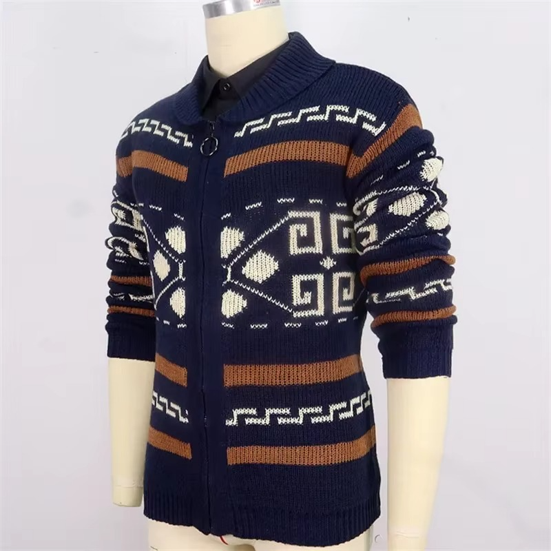 Men's Woolmix Shawl Collar Zip Up Cardigan Sweater