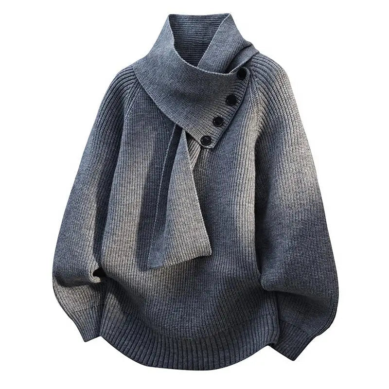 Women's Knit Jumper Merino Wool Cowl Neck Pullover Sweater