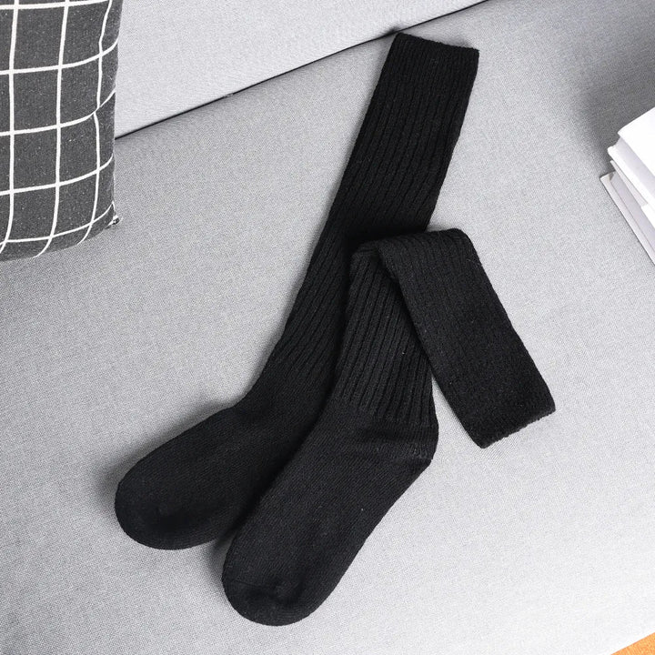 Women's Wool Mix Ribbed Over the Knee Long Slouch Socks