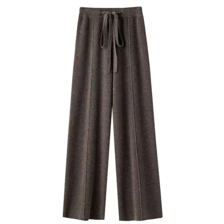Women's Wide Leg Trousers High Waist Wool Mix Lounge Pants