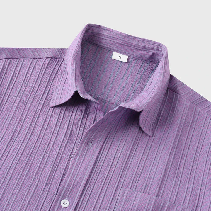 Men's Linen Short Sleeve Shirt Button Up Relaxed Fit Casual Top