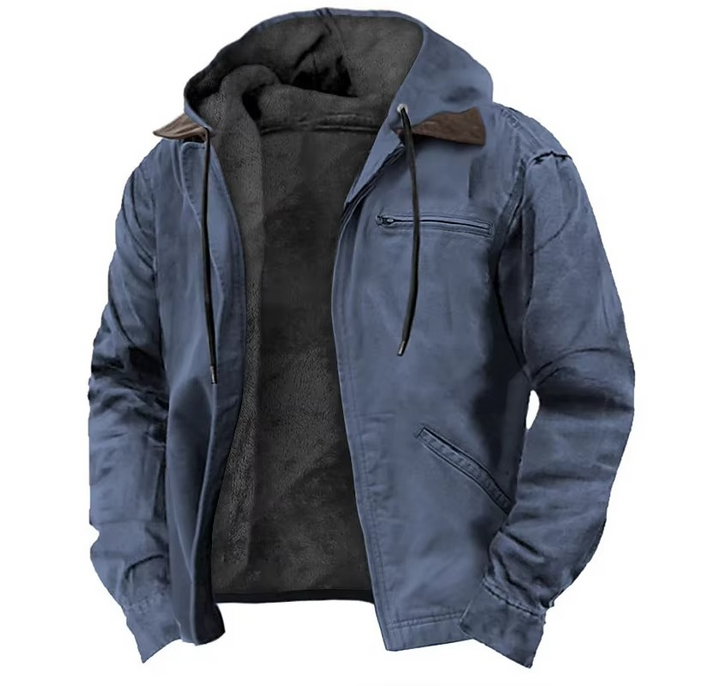 Veste tactique chaude à capuche en polaire pour homme, fermeture intégrale éclair, manteau épais