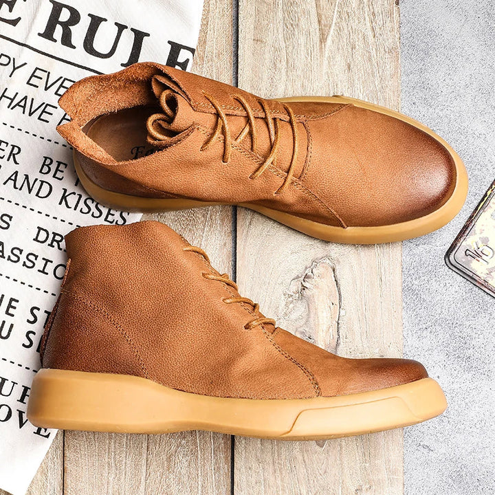 Men's Leather Lace-Up Casual Chukka Boots