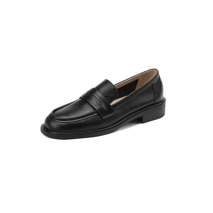Γυναικεία δερμάτινα penny loafers, επίπεδα casual παπούτσια χωρίς κορδόνια