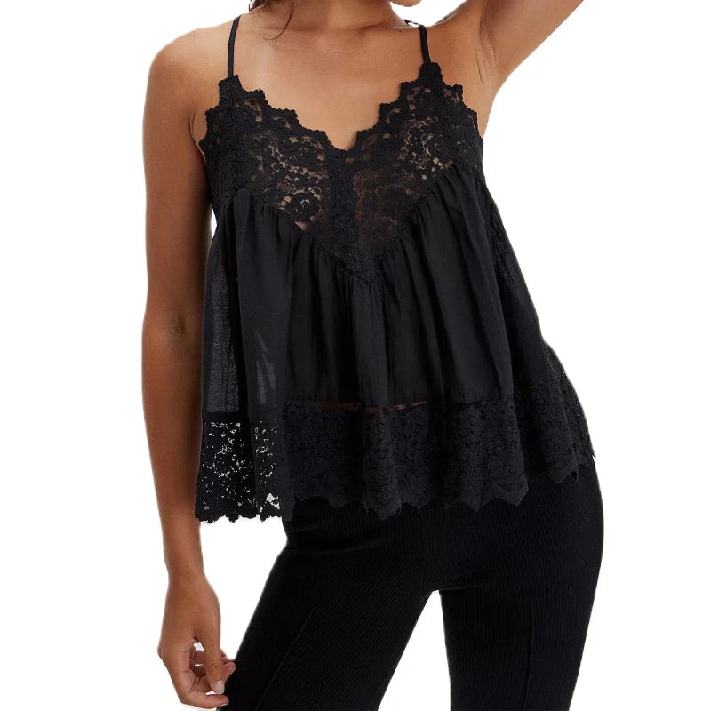 Women's Lace Camisole Sleeveless Blouse Tank Top