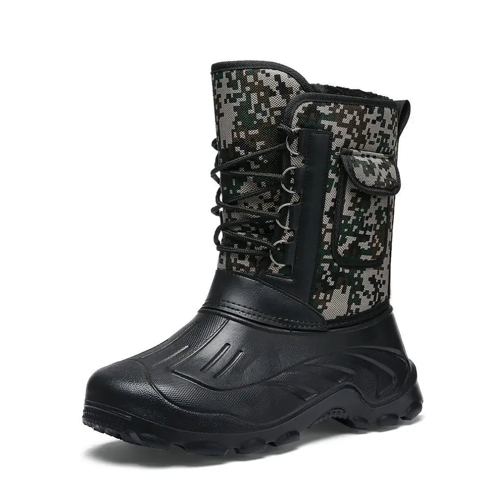 Men's Waterproof Rubber Camouflage Outdoor Snow Boots