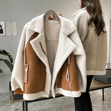 Women's Faux-Shearling Suede Aviator Jacket