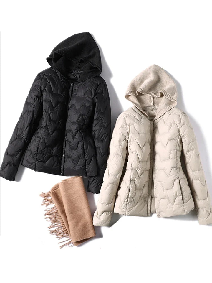Women's Puffer Jacket Hooded Quilted Parka Coat Warm Outerwear