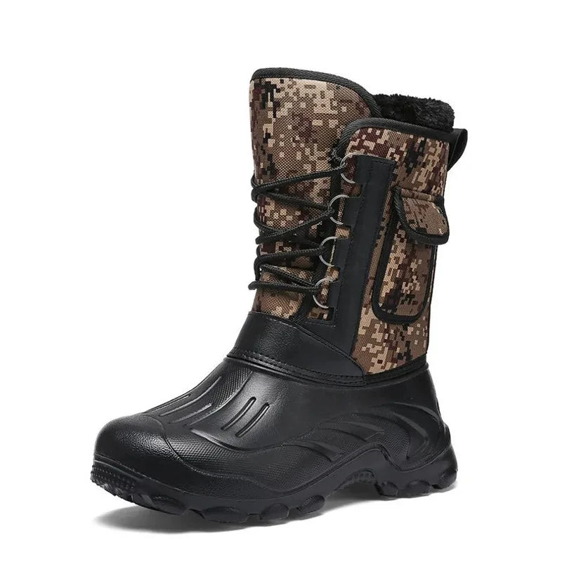 Men's Waterproof Rubber Camouflage Outdoor Snow Boots