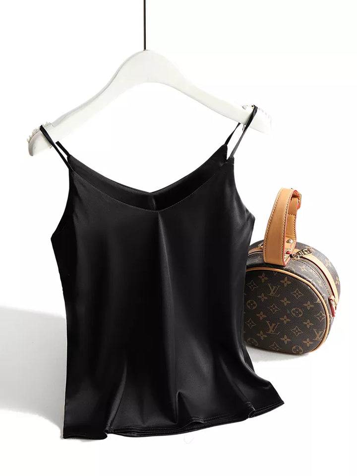 Women's Silk Camisole Sleeveless V-Neck Tank Top