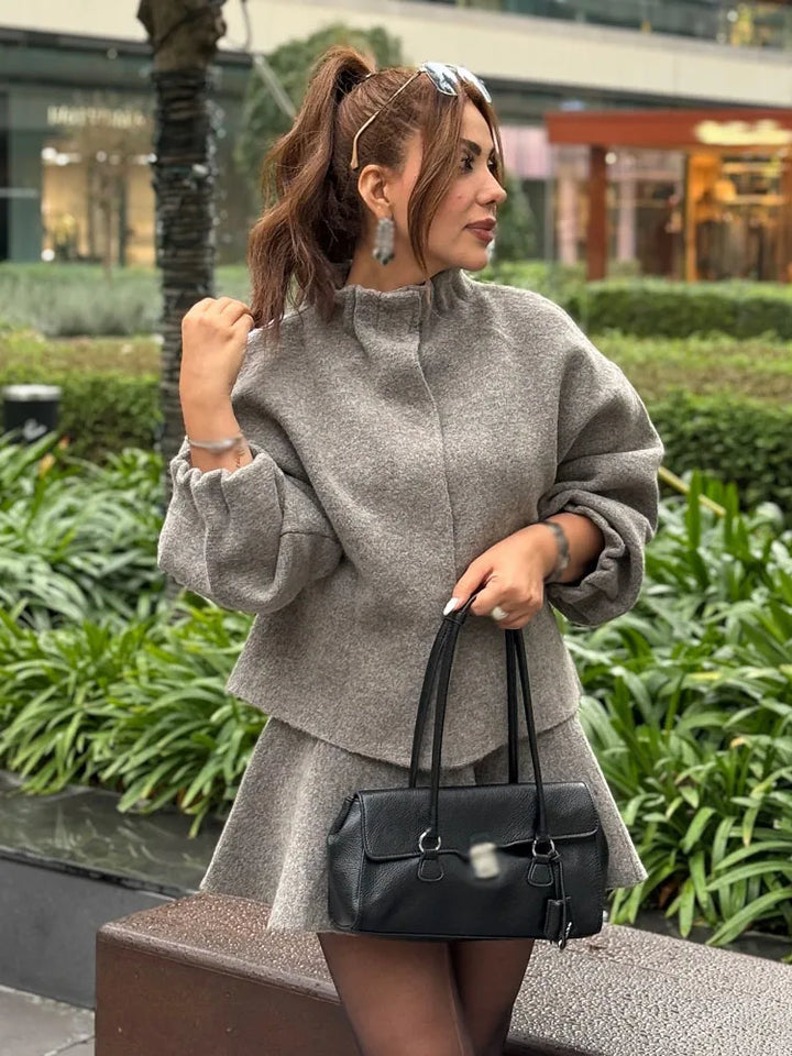 Women's Knit Jacket and Skirt Coordinated Set