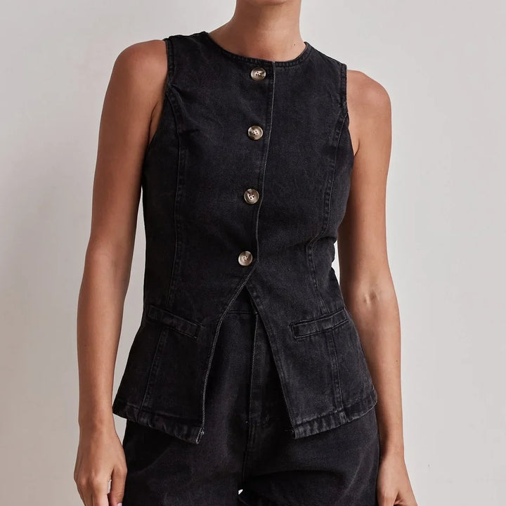 Short en jean pour femme, taille haute, coupe décontractée et ajustée