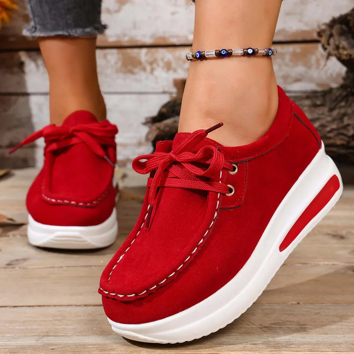 Women's Faux Suede Platform Walking Shoes Sneakers