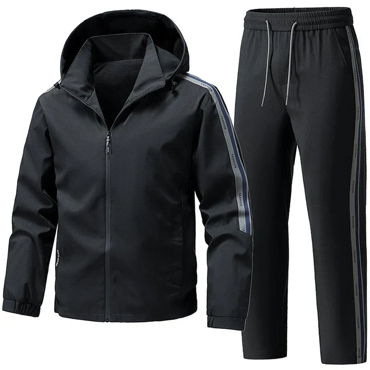 Men's Fleece Tracksuit Zip Up Hooded Sweatsuit Set