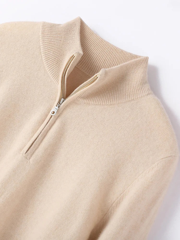 Women's Half Zip Merino Wool Knit Sweater