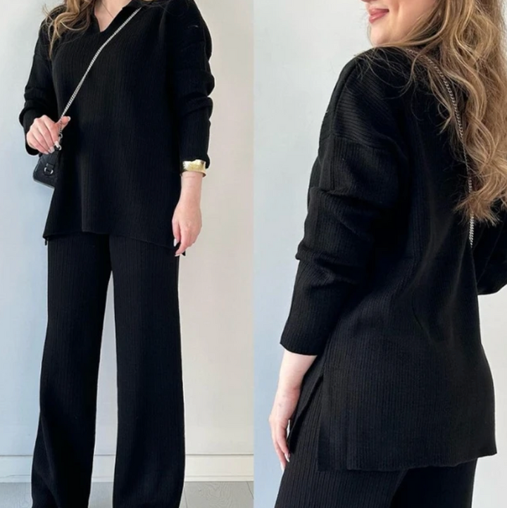 Women’s Knit Jumper & Wide-Leg Trouser Set