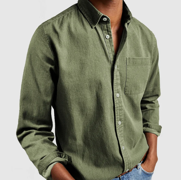 Men's Lightweight Long Sleeve Button Down Summer Shirt