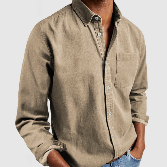 Men's Lightweight Long Sleeve Button Down Summer Shirt