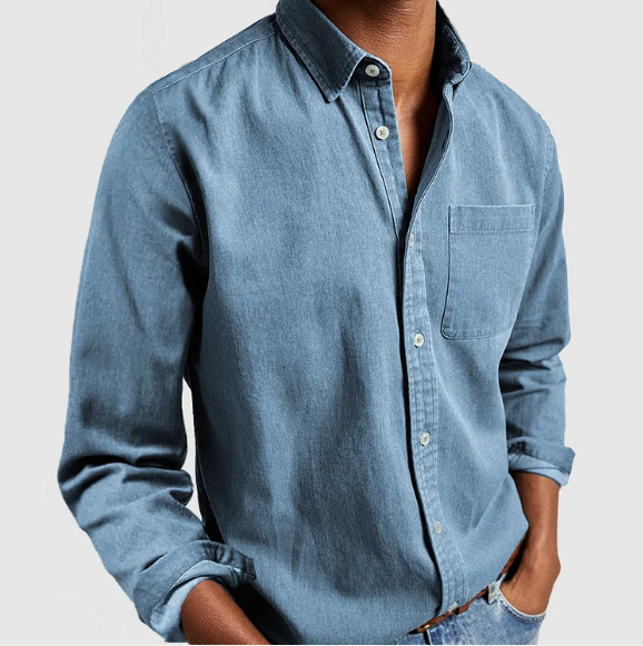 Men's Lightweight Long Sleeve Button Down Summer Shirt