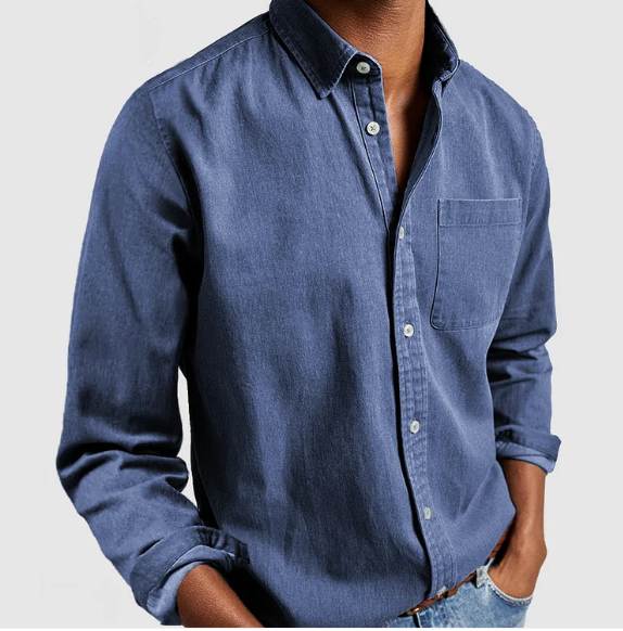 Men's Lightweight Long Sleeve Button Down Summer Shirt