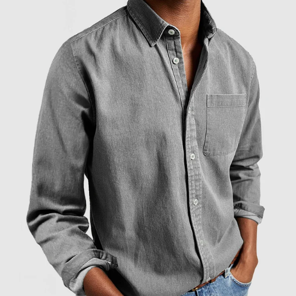 Men's Lightweight Long Sleeve Button Down Summer Shirt