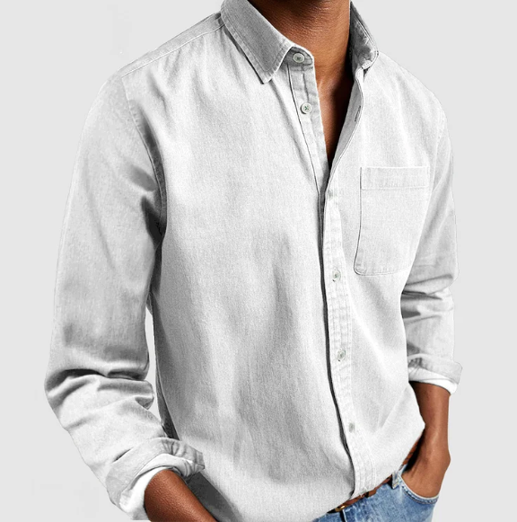 Men's Lightweight Long Sleeve Button Down Summer Shirt