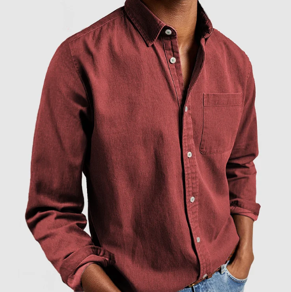 Men's Lightweight Long Sleeve Button Down Summer Shirt