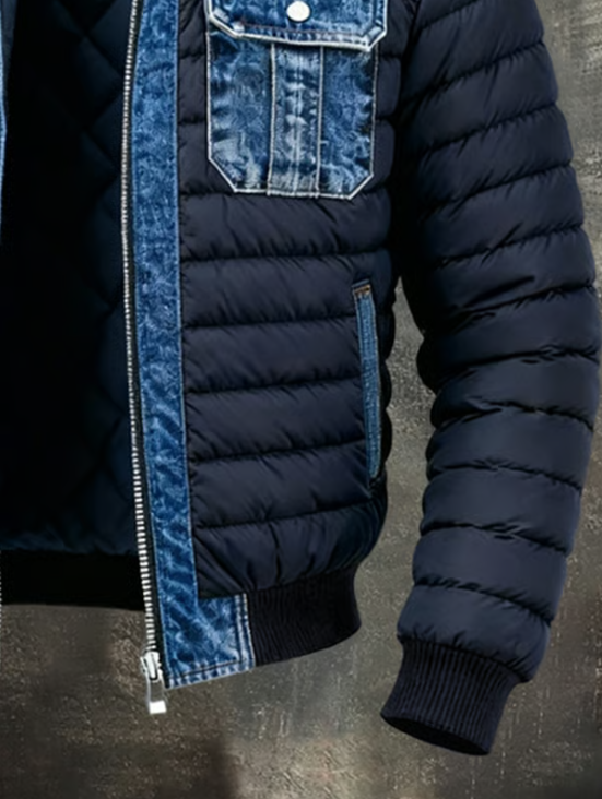Men’s Quilted Denim Puffer Jacket