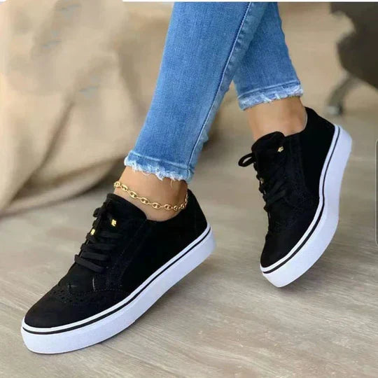 Women's Suede Trainers Sneakers Low Top Athletic Footwear