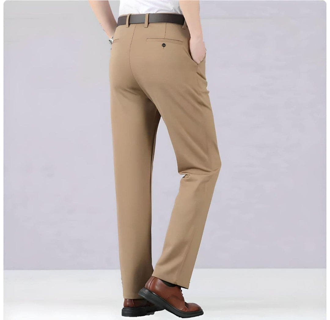 Men's Wool Blend Slim Fit Formal Dress Trousers