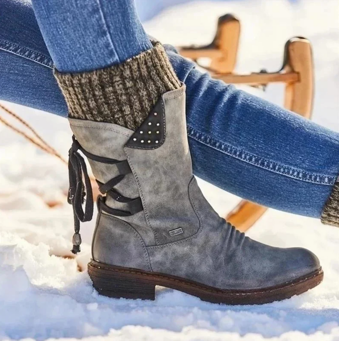 Women's Leather Mid Calf Boots
