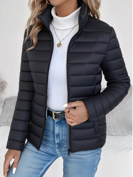 Women's Puffer Jacket Fleece Lined Packable Padded Coat