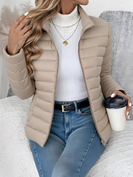 Women's Puffer Jacket Fleece Lined Packable Padded Coat