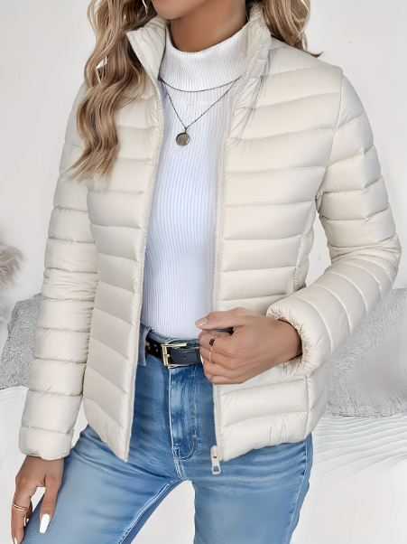 Women's Puffer Jacket Fleece Lined Packable Padded Coat