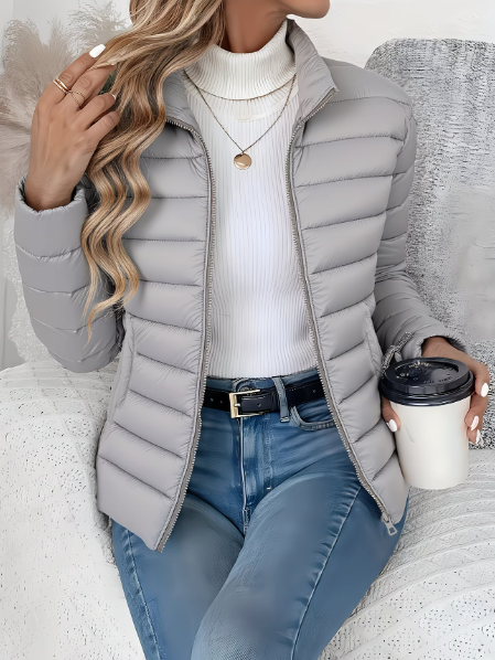 Women's Puffer Jacket Fleece Lined Packable Padded Coat