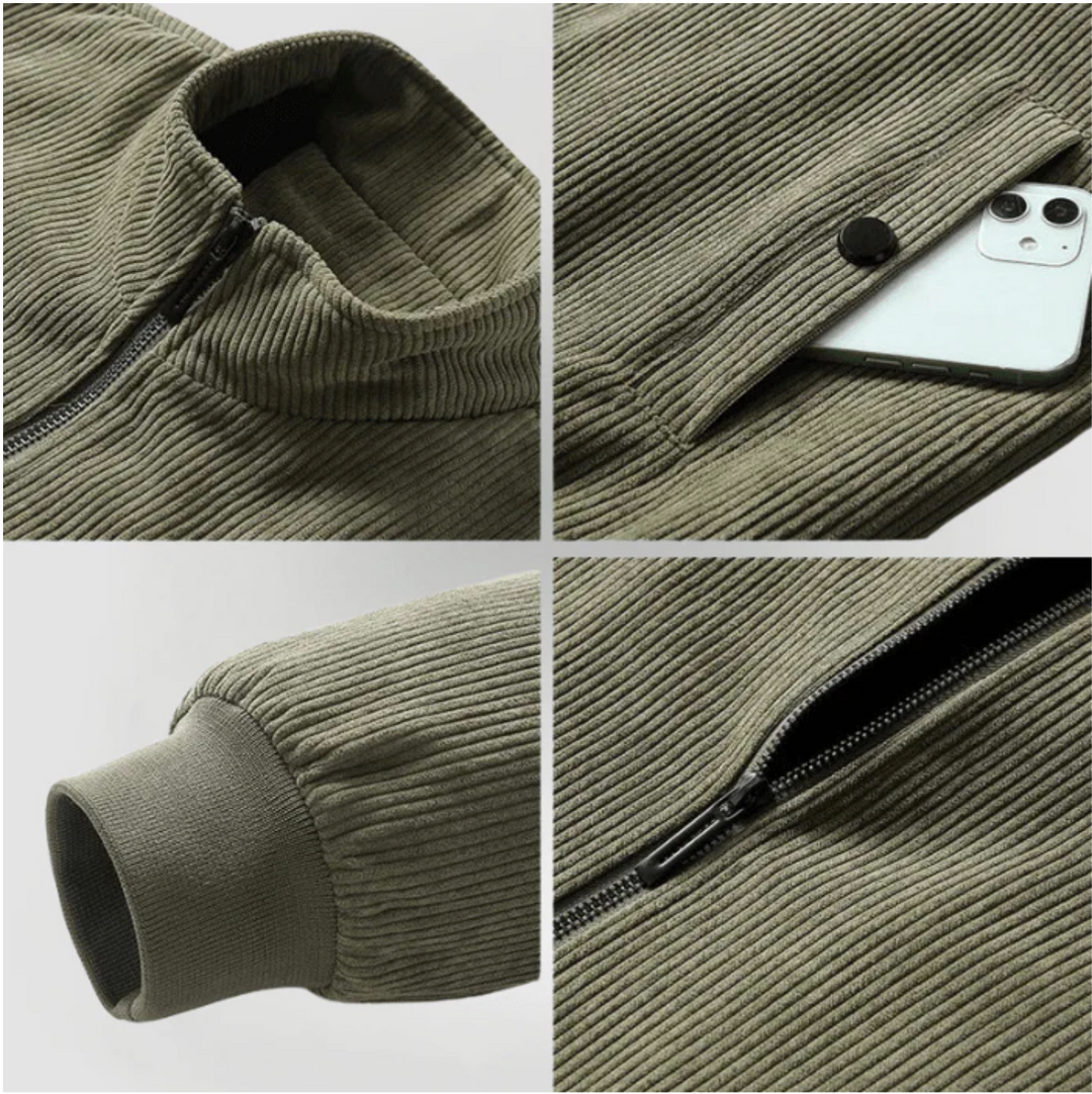 Men's Fleece Corduroy Bomber Jacket