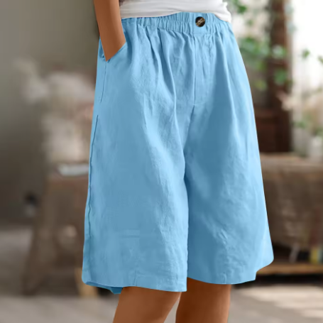 Women's Summer Cotton Linen Relaxed Fit Bermuda Shorts