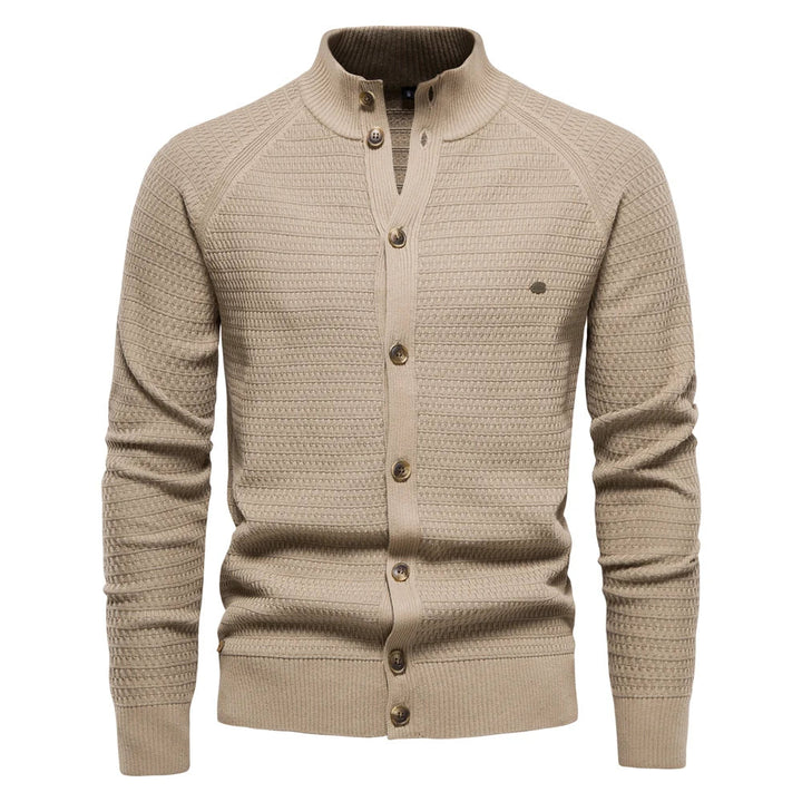 Men's Knit Stand Collar Cardigan Sweater