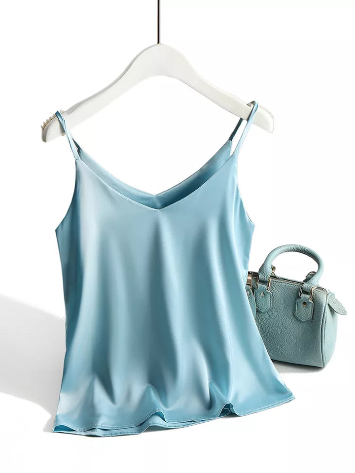 Women's Silk Camisole Sleeveless V-Neck Tank Top