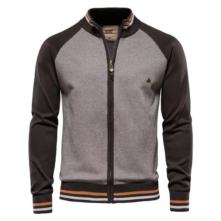 Men's Knit Zip Up Bomber Jacket Cardigan