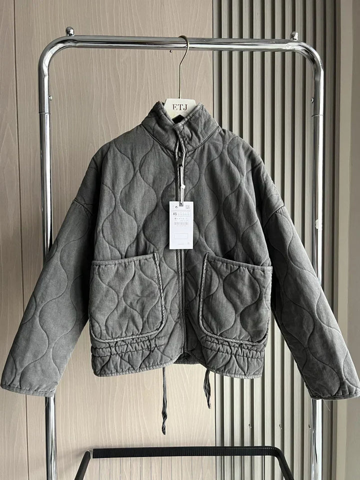 Women's Fleece Zip Up Quilted Jacket