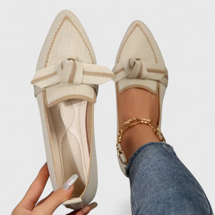 Mocassins à bout pointu en maille pour femme, chaussures plates style ballerines à enfiler